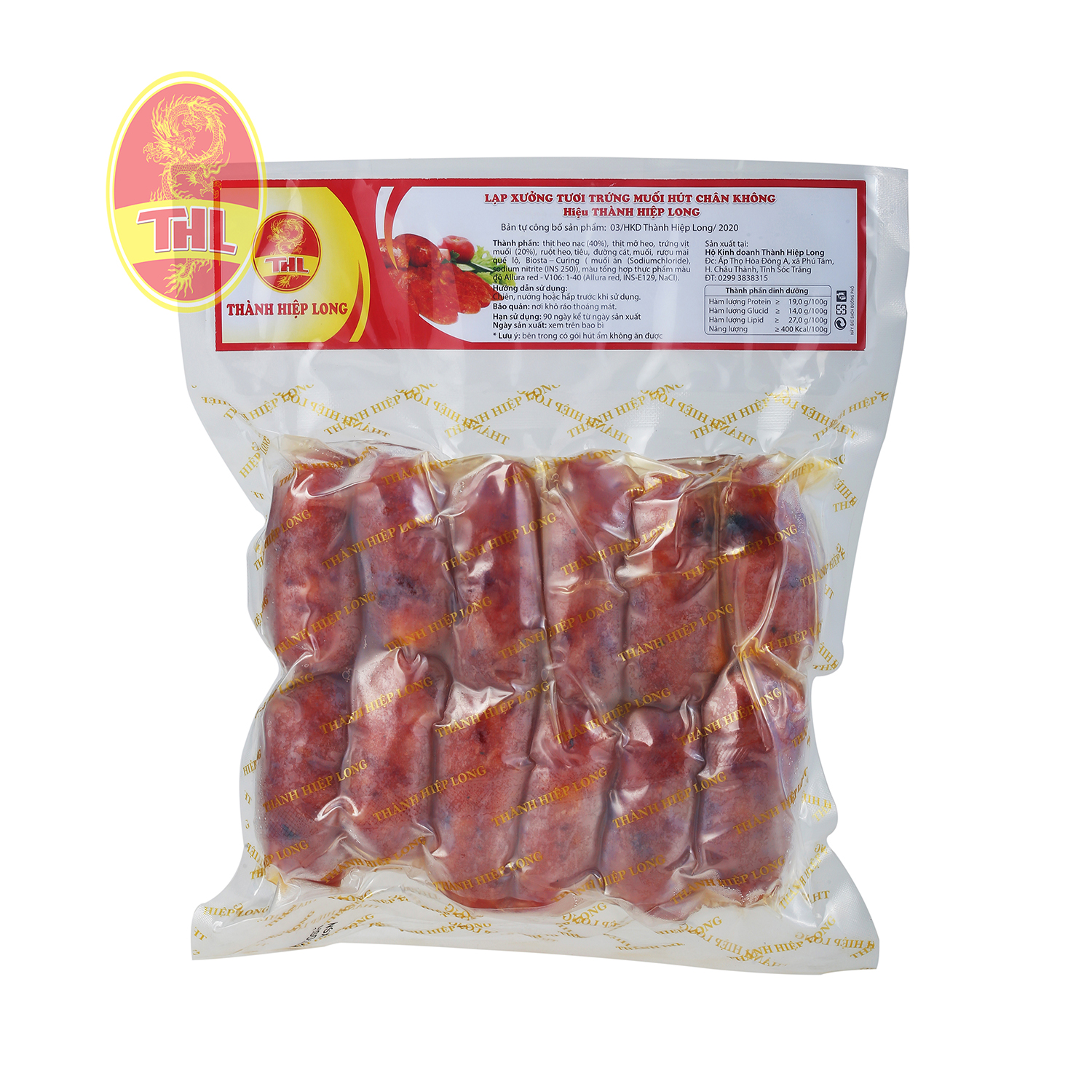 Lạp Xưởng Tươi Trứng Muối Mai Quế Lộ Sóc Trăng - Hút chân không túi 500gr