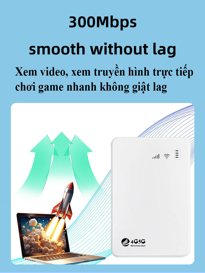 Cục phát wifi từ sim 4G/5G kiêm pin sạc dự phòng 10000mAh Pix-Link TP10k, bộ phát wifi di động tốc độ cao 300Mbps thời lượng phát 20h-25h - Hàng nhập khẩu/ Hàng chính hãng