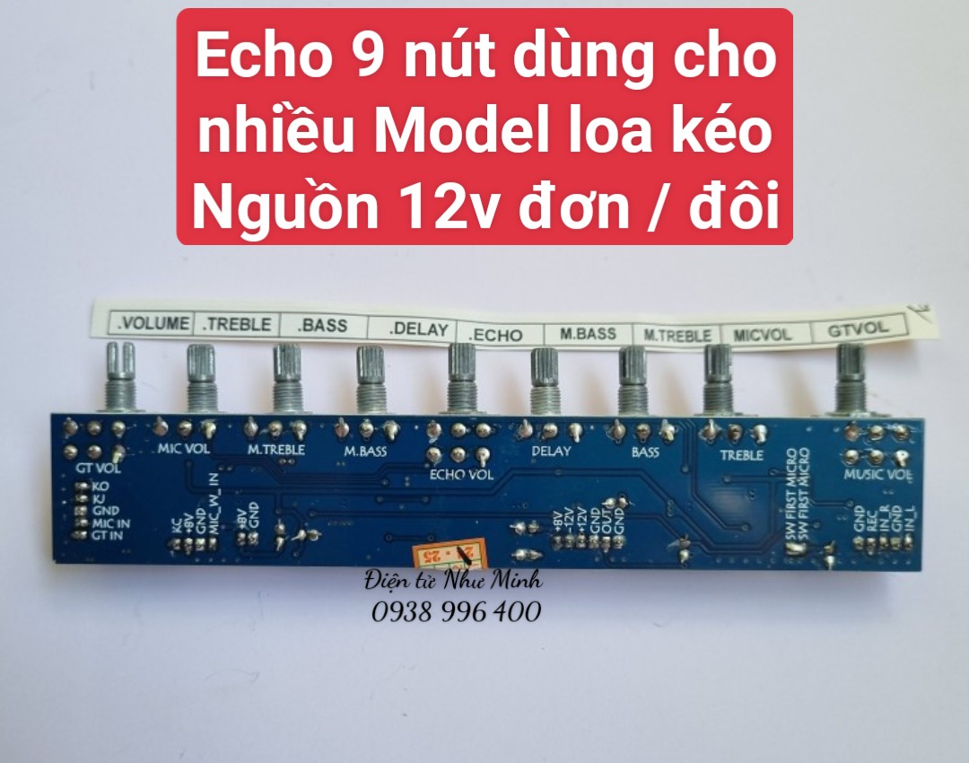 Echo loa kéo 9 NÚT CHUYÊN DÙNG CHO HIỆU  FO RZEN , B0T - Hàng Chính Hãng