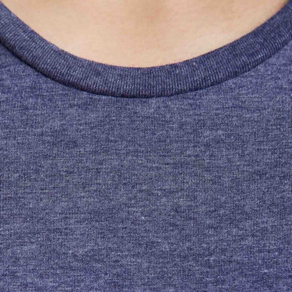 Áo Thun Nam cổ tròn Ninomaxx tay ngắn màu xanh tím than trơn cotton pha polyester mã 1805125