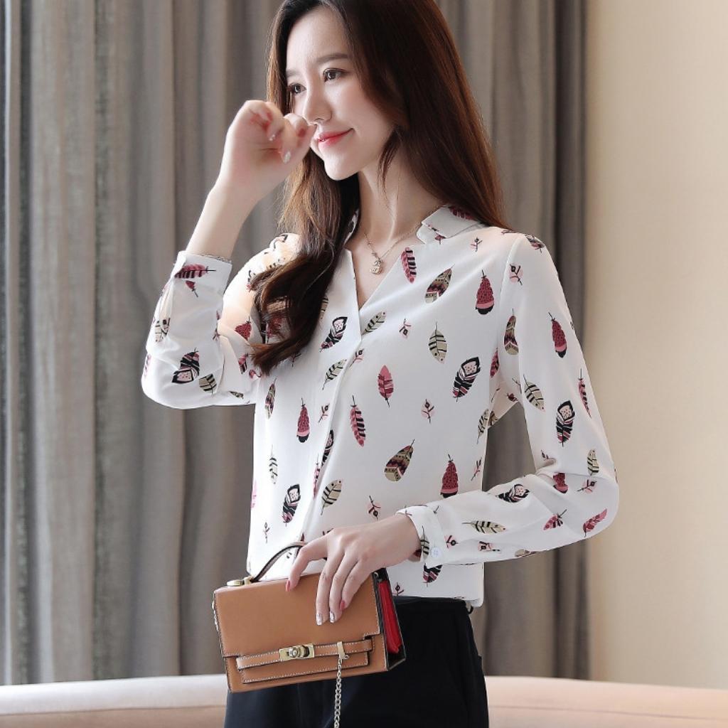Áo sơ mi nữ dài tay in hình lá 3D Thời trang PONIVA cao cấp Thiết kế nữ tính thanh lịch Hàng chất lượng VNXK