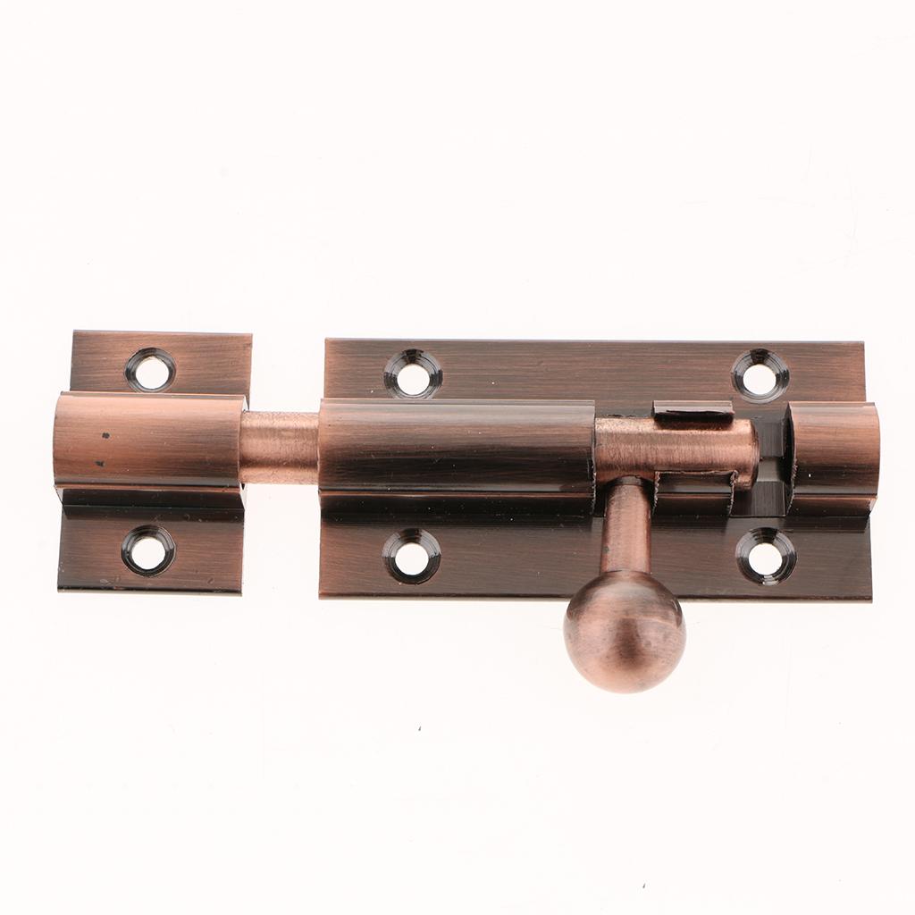 Door Slide Catch Lock Bolt Latch Barrel for Home Gate Security 4inch Copper