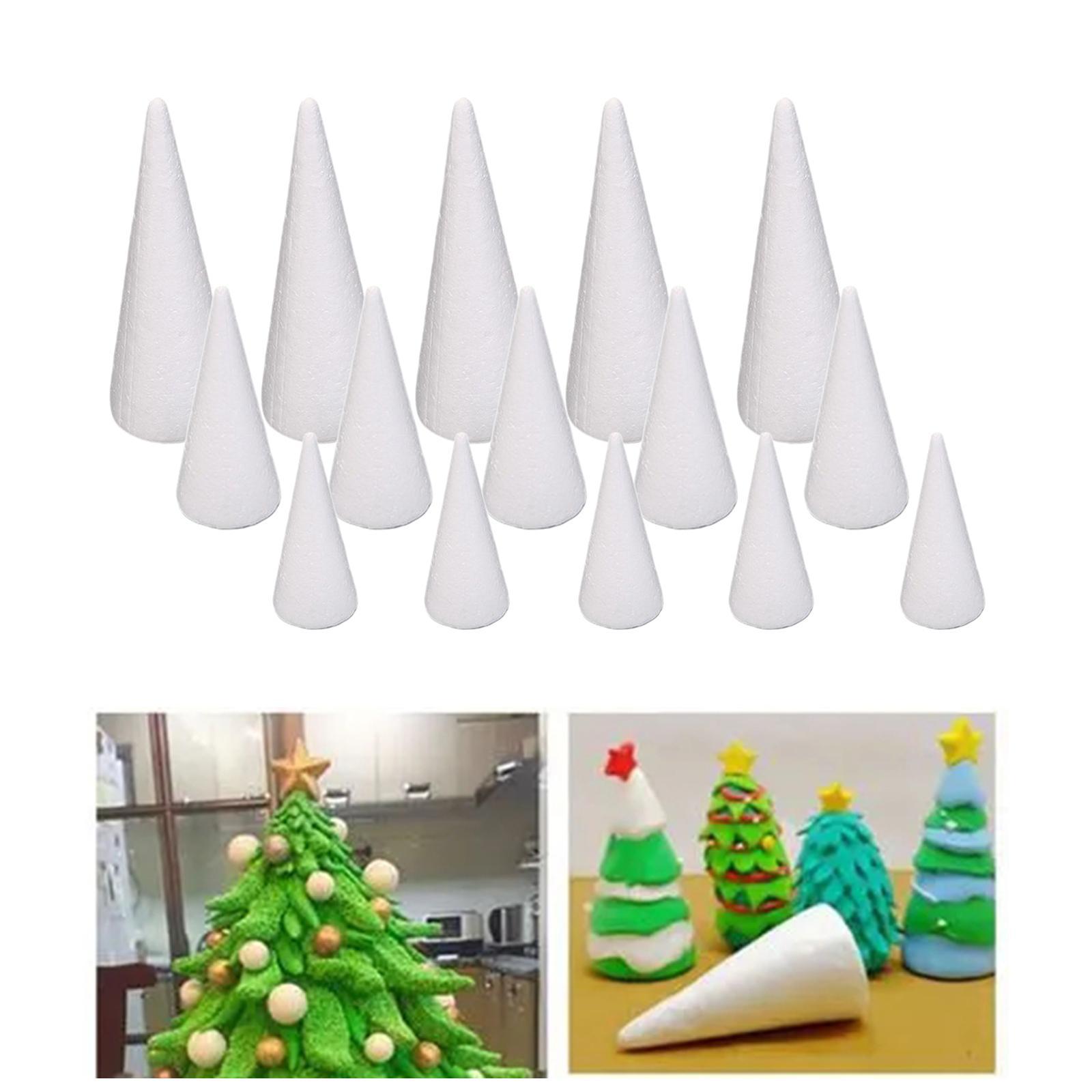 15x Foam Cones for Crafts Christmas Tree Project for Party Table Centerpiece