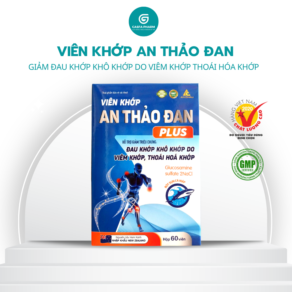 Viên Uống Xương Khớp AN THẢO ĐAN Hỗ trợ đau nhức xương khớp viêm khớp thoái hóa thoát vị tê bì chân tay, Hộp 60 viên