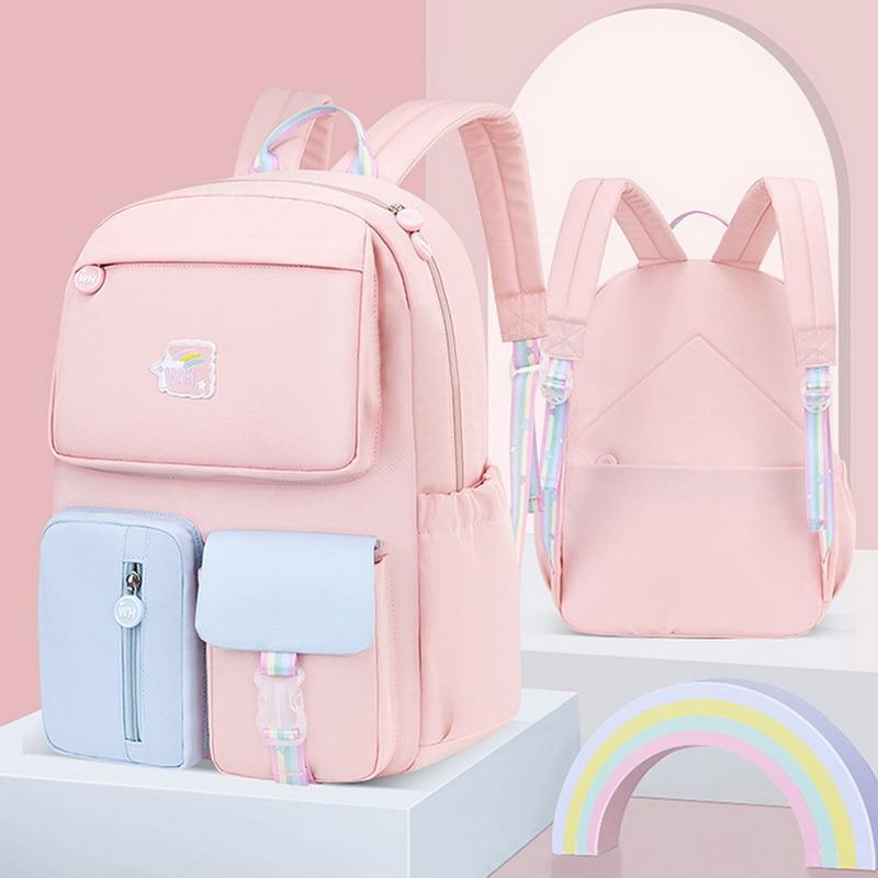 Thời Trang Hàn Quốc Rainbow Dây Đeo Vai Học Cho Thiếu Niên Cô Gái Trẻ Em Chống Nước Ba Lô Trẻ Em Schoolbags 2021