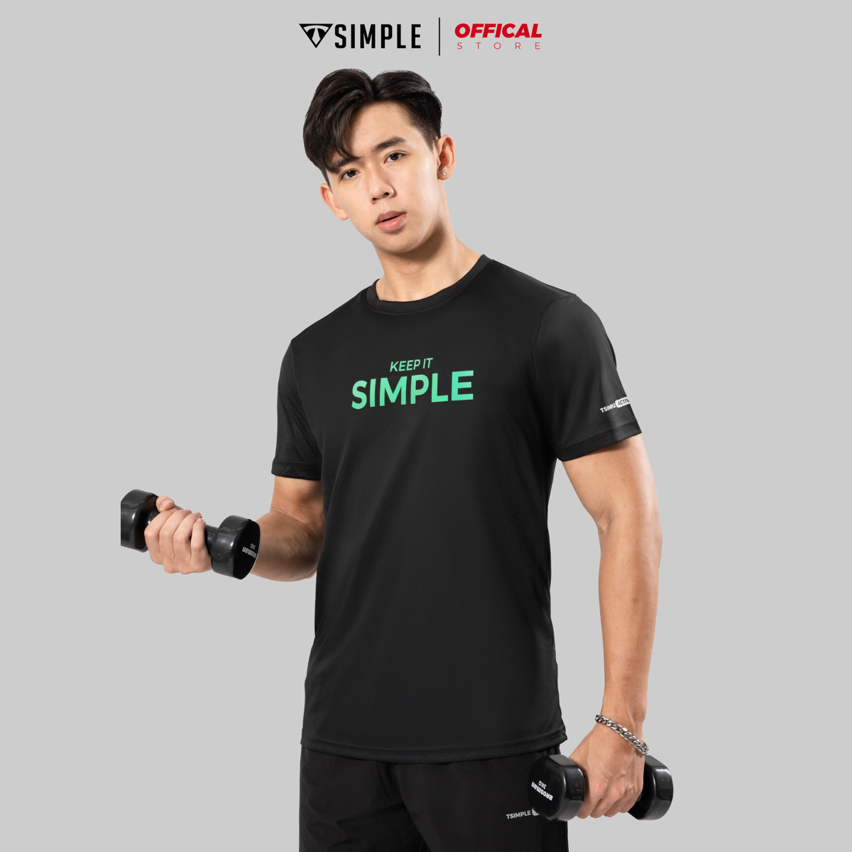 Áo Thể Thao Nam TSIMPLE cổ tròn tay ngắn tập gym vải thun lạnh thoáng mát co giãn chuẩn form Keep It Simple