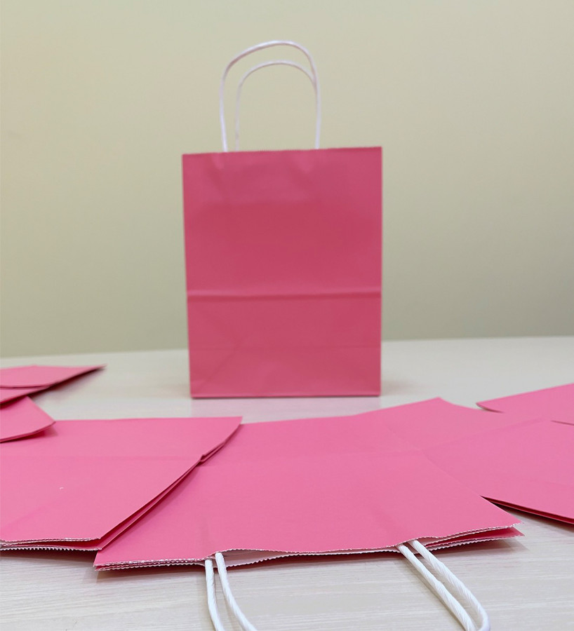 Combo 10 túi giấy kraft màu hồng