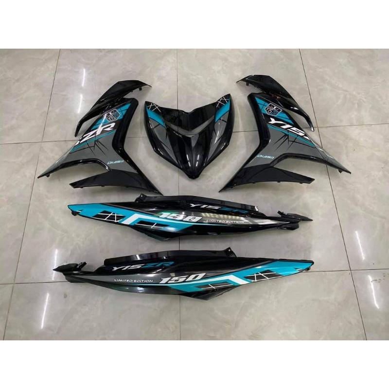 Tem rời exciter 150 đen y15zr, tặng kèm set logo, tem 3 lớp không bay màu