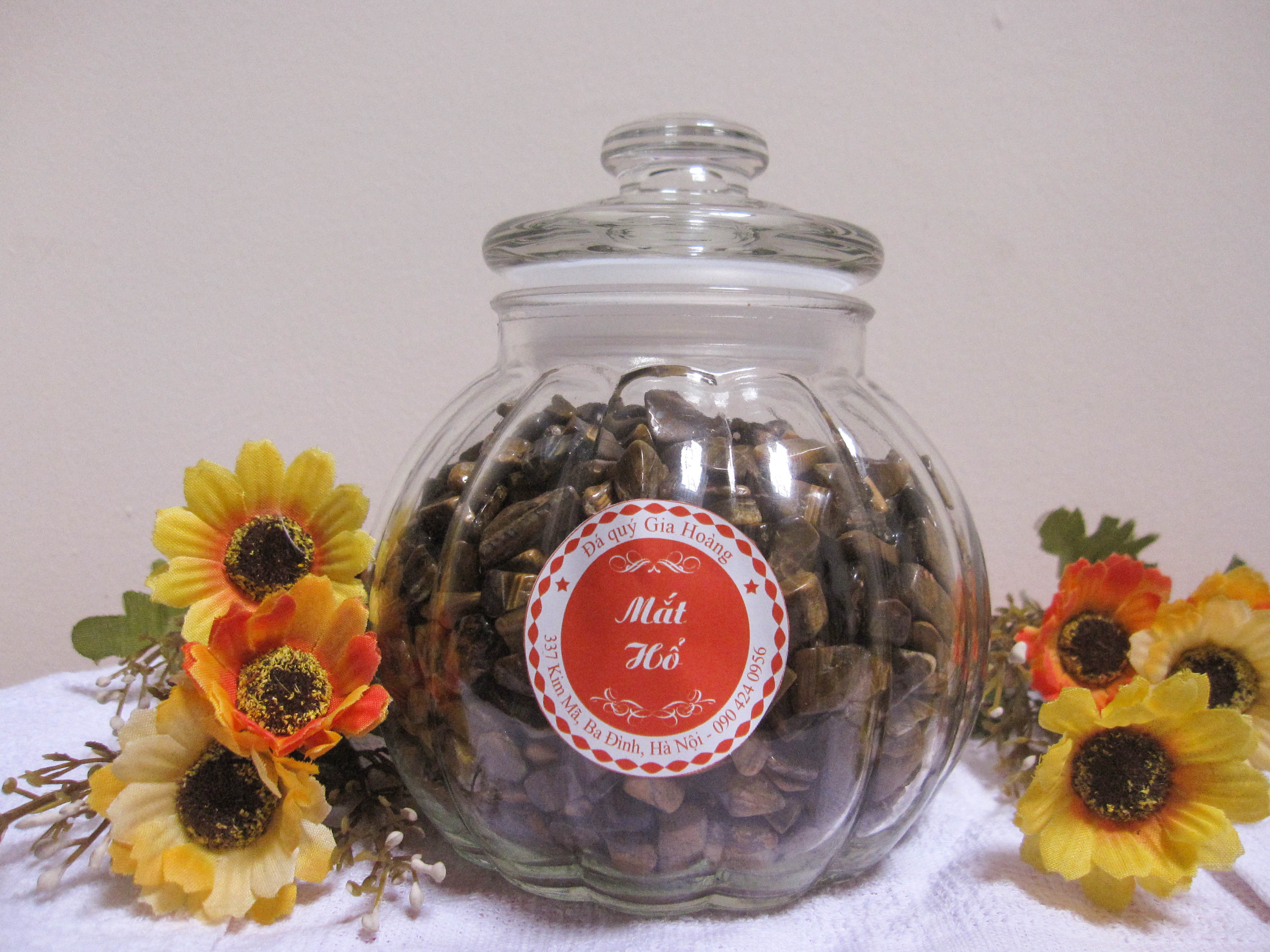 Hũ thuỷ tinh đá vụn phong thuỷ