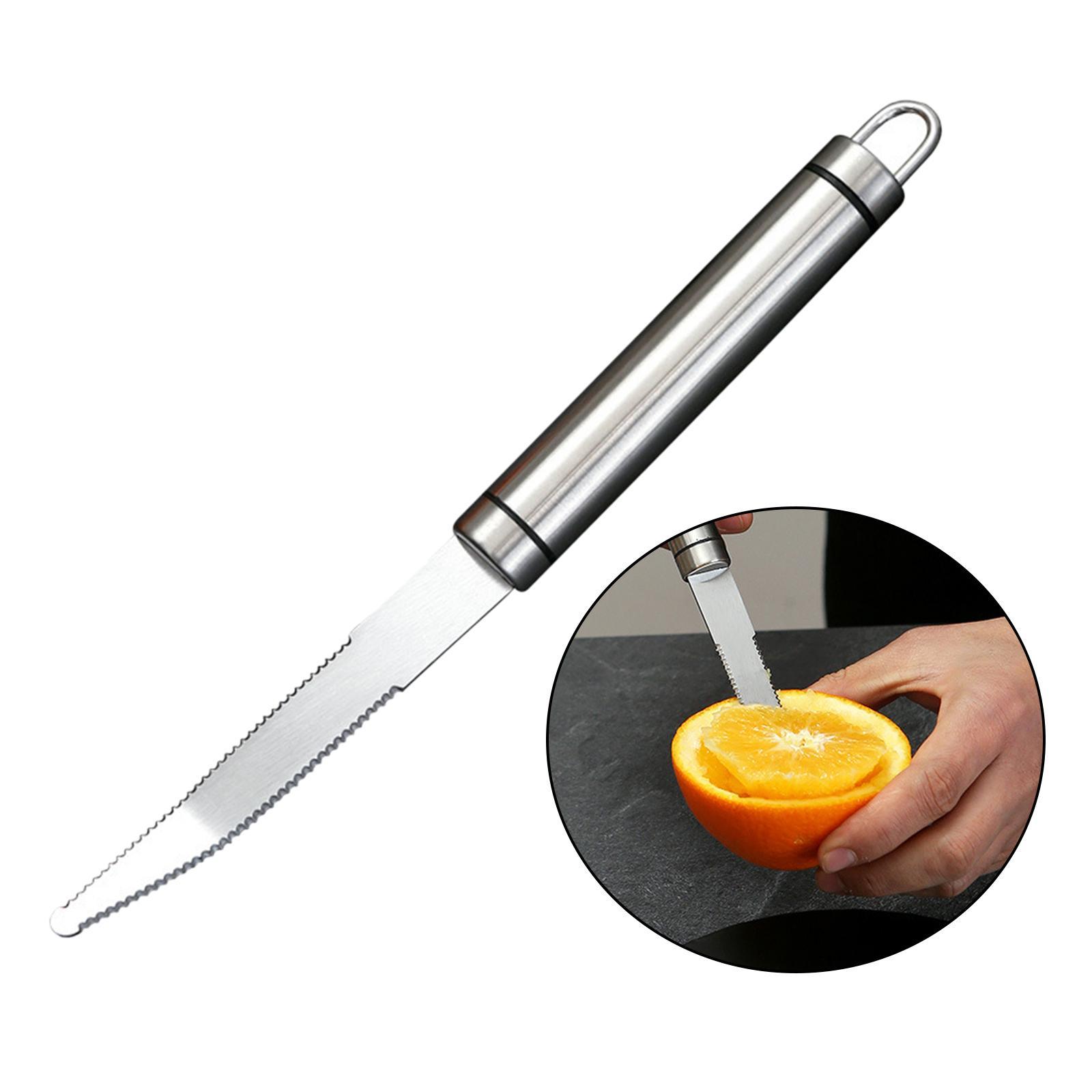 Manual Grapefruit Knife Kitchen Peeler Long Handle for Fruit Curved Lemon