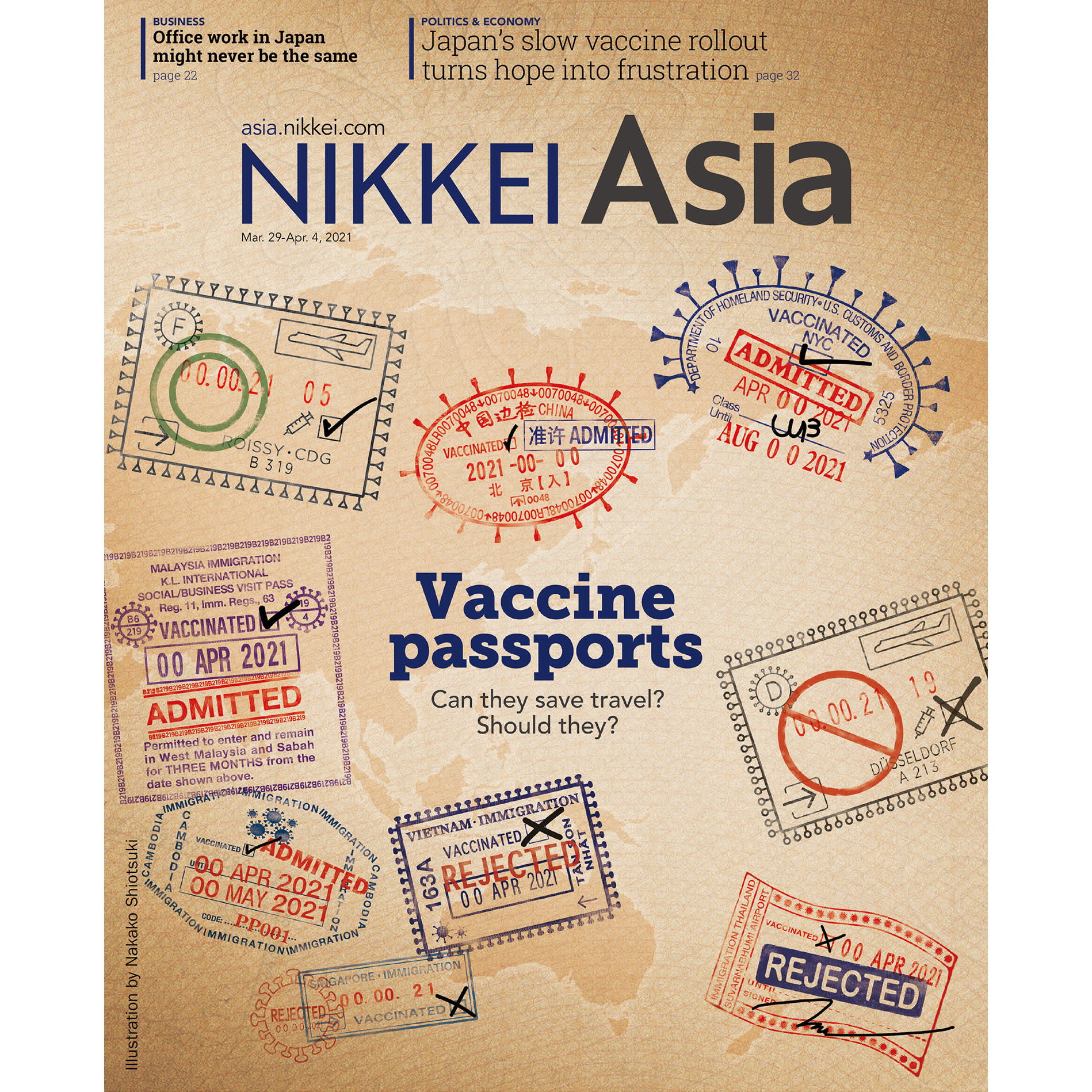 Nikkei Asian Review: Nikkei Asia - 2021: VACCINE PASSPORTS - 13.21 tạp chí kinh tế nước ngoài, nhập khẩu từ Singapore