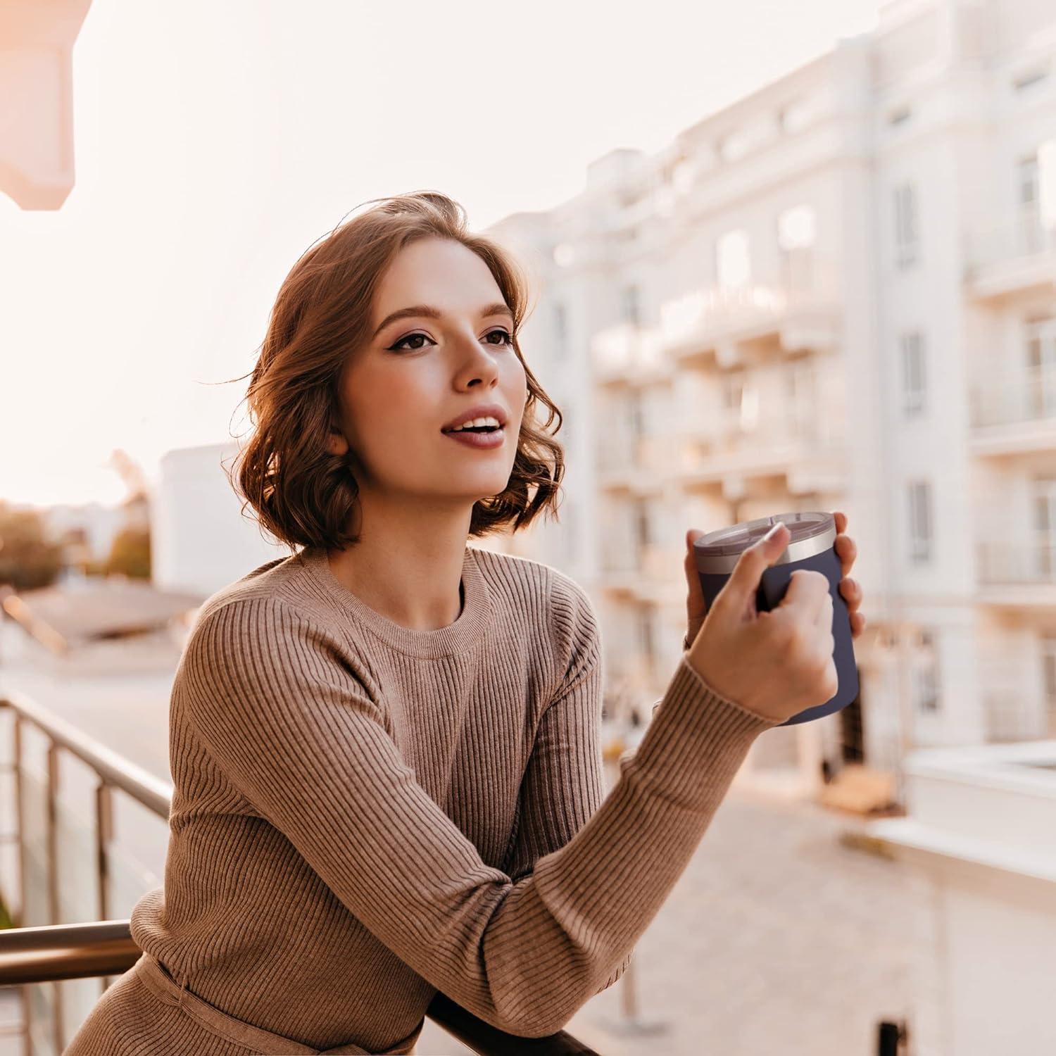 Mug cắm trại bằng thép không gỉ có tay cầm - Lớp đôi chân không bền