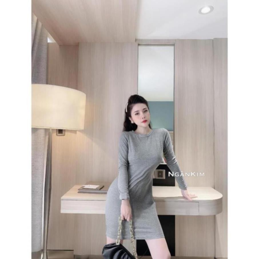 VÁY DÀI TAY CỔ TRÒN DÁNG XUÔNG CHẤT COTTON