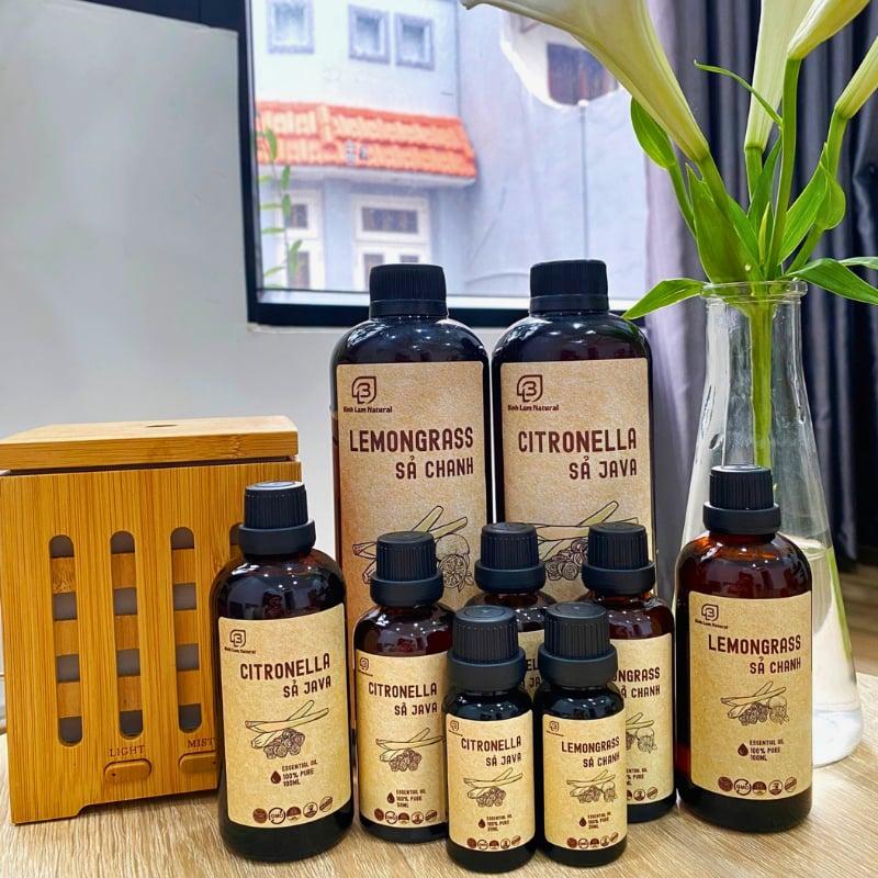 Tinh dầu sả chanh nguyên chất giải cảm, thơm phòng, kháng khuẩn, đuổi muỗi Bình Lam Natural 50ml