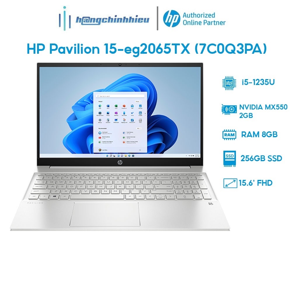 Laptop HP Pavilion 15-eg2065TX 7C0Q3PA i5-1235U | 8GB | 256GB | MX550 2GB | 15.6' FHD Hàng chính hãng