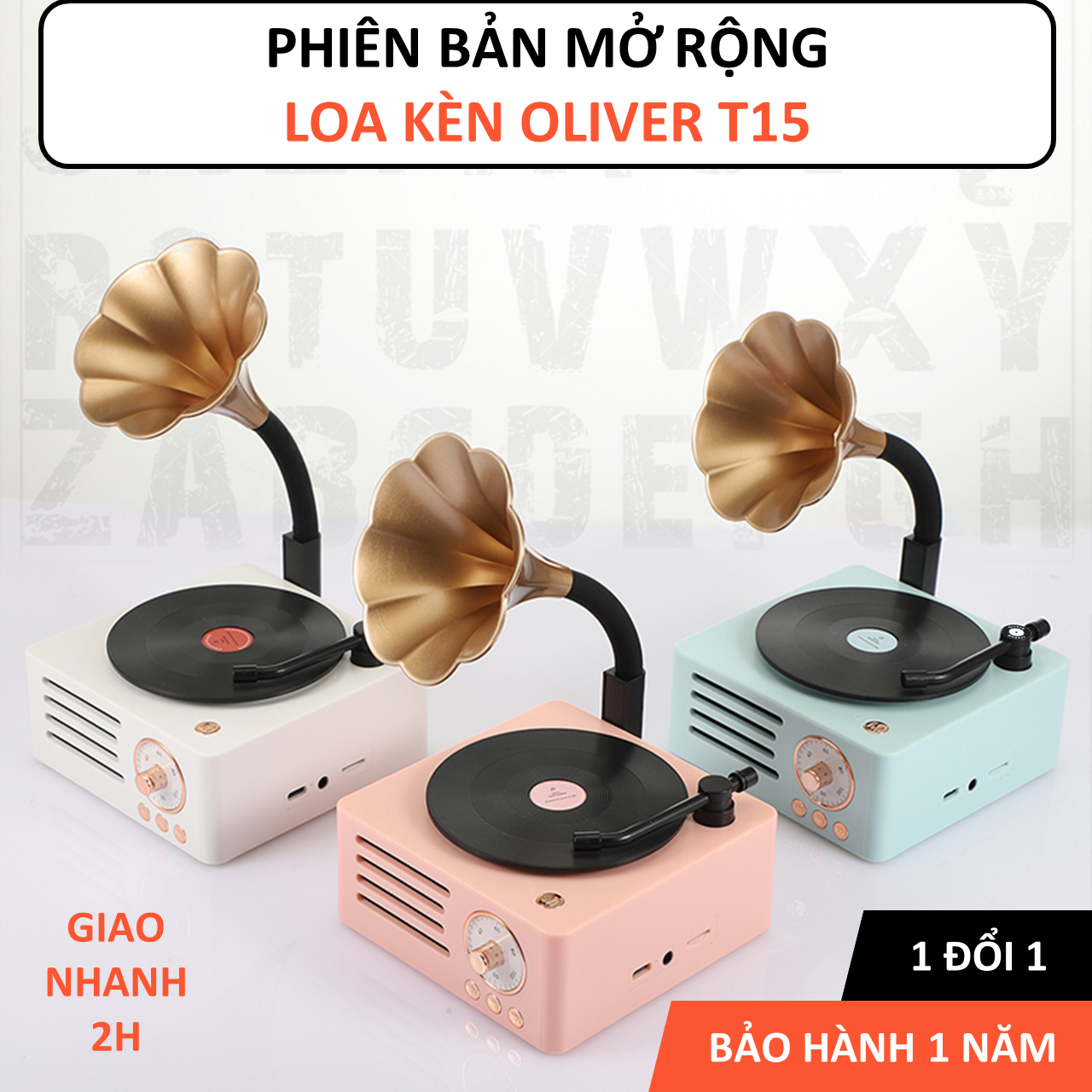 Loa Bluetooth Mini OLIVER X10 Loa Bluetooth Đĩa Than Xoay Vintage Cổ Điển Đồ Decor Phòng Khách Trang Trí Bàn Làm Việc Loa Kèn Bluetooth Độc Đáo