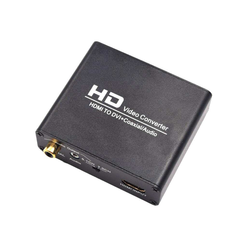 HDMI TO DVI Converter With Coaxial Audio Converter With US Power Adapter