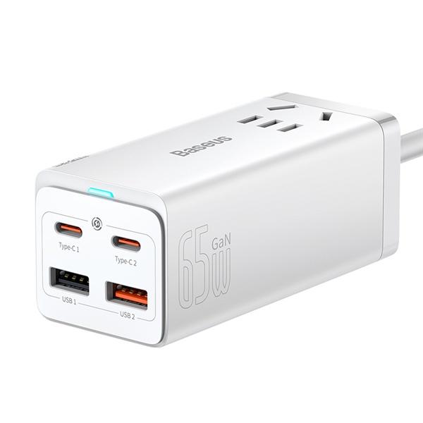 Bộ sạc nhanh 65W Baseus GaN3 Pro Desktop Powerstrl.P 5 in 1 ( AC + Type Cx2 + x2 USB , 100W(20V/5A)) (Hàng chính hãng)