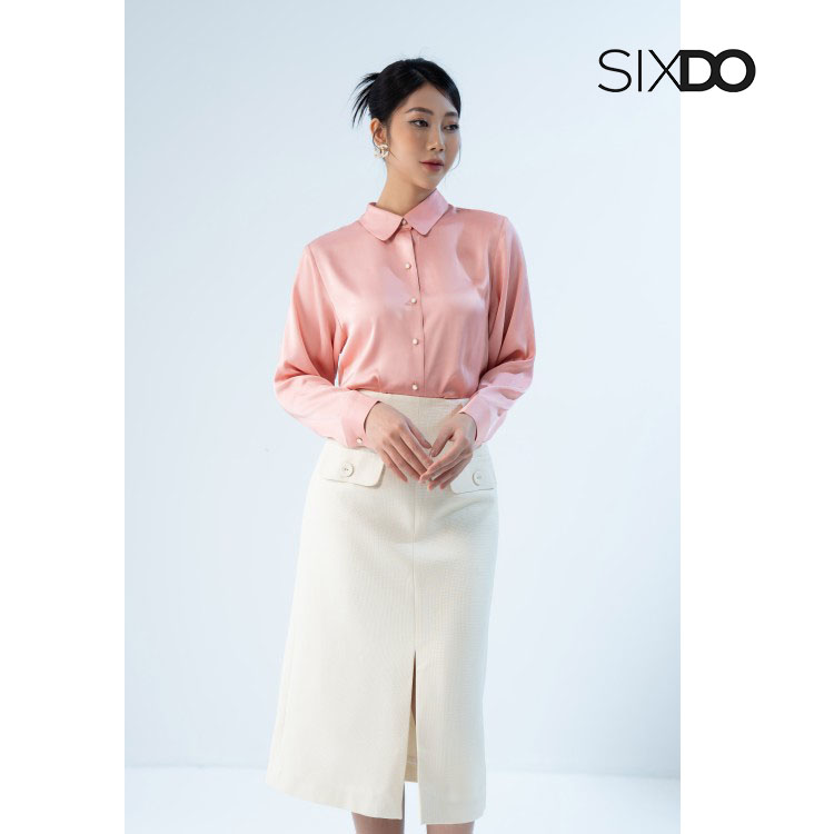 Áo sơ mi lụa cổ đức thời trang SIXDO