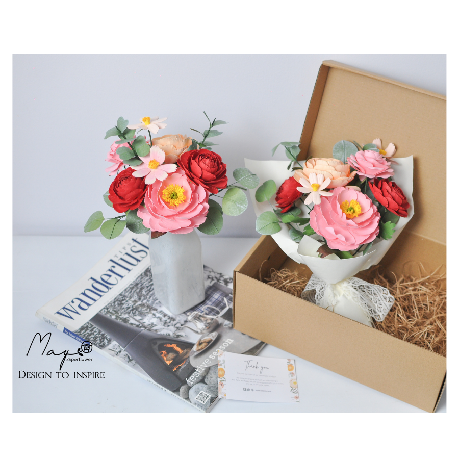 Hoa giấy quà tặng cao cấp - Brilliant Spring, hoa giấy handmade Maypaperflower - hoa giấy nghệ thuật