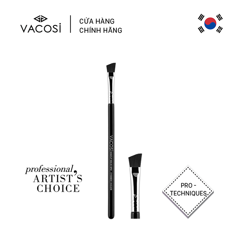 Cọ Tán &amp; Định Hình Chân Mày PRO VACOSI - RP01 Eyebrow Angled (Lông cứng bản to dẹp)