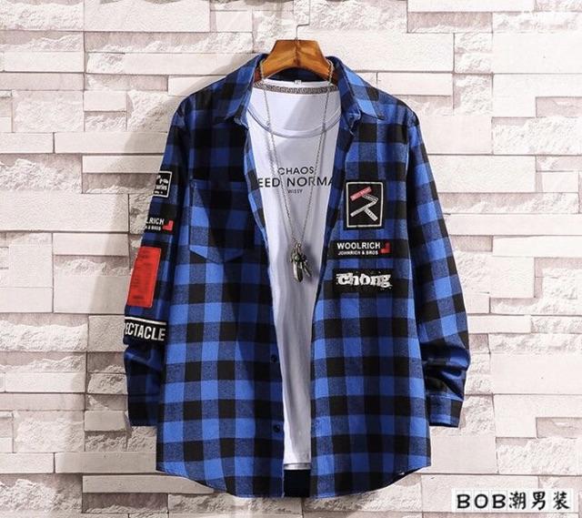 Áo sơ mi caro flannel form rộng