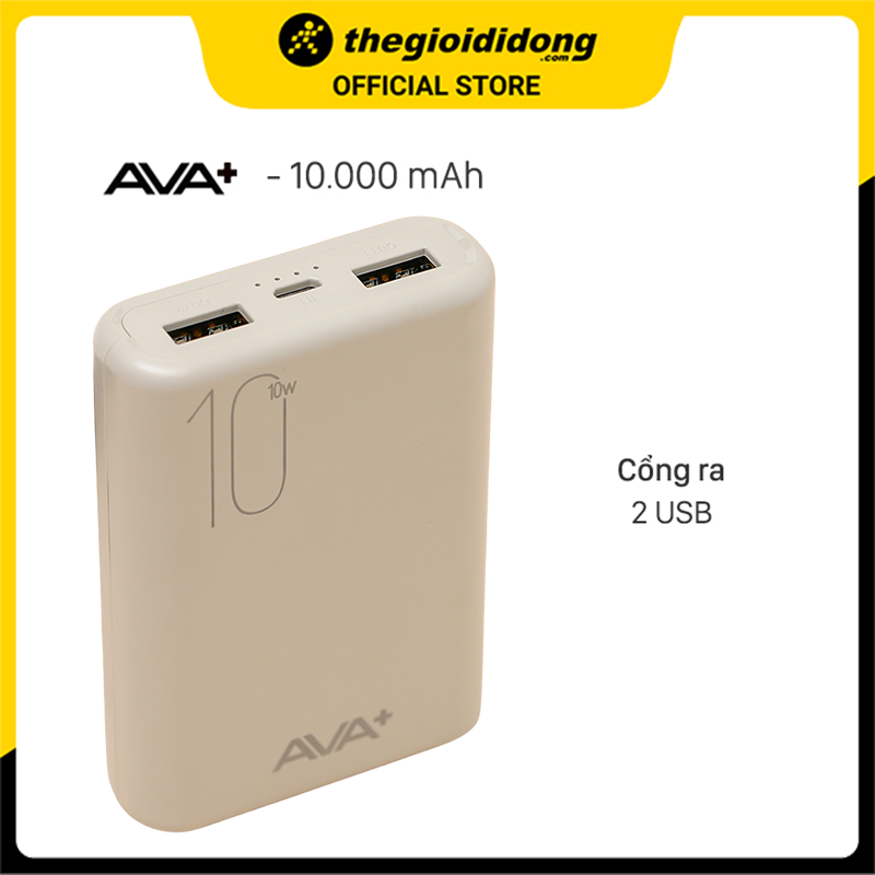 Pin sạc dự phòng Polymer 10.000 mAh AVA PJ JP192 - Hàng chính hãng