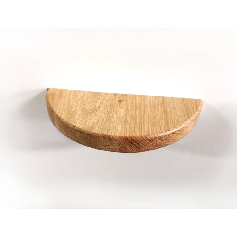 01 kệ treo tường trang trí nửa hình tròn đường kính 30 cm gỗ thông dầy 1.8 cm để đồ lưu niệm cây cảnh mini