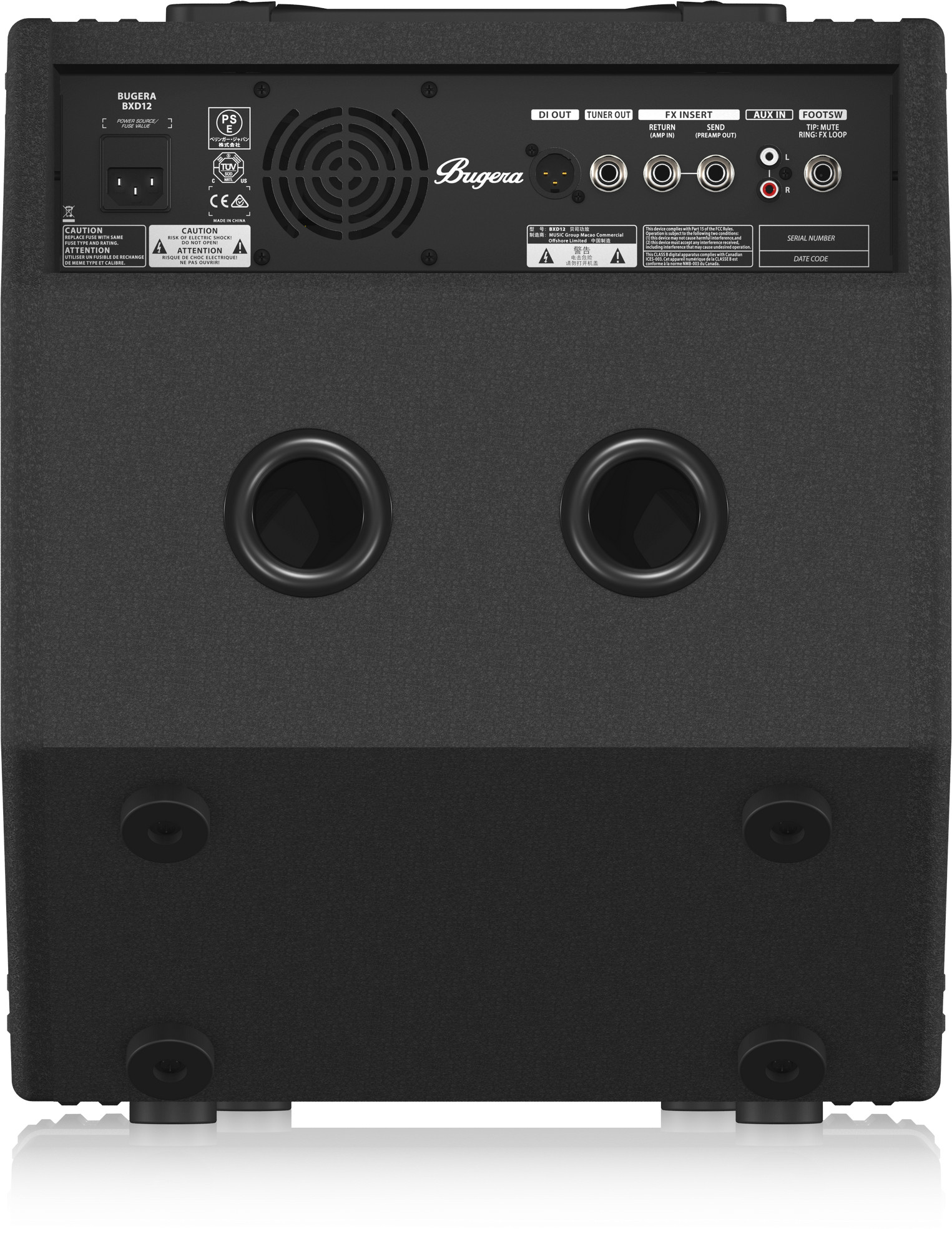 LOA KÈM AMPLY BUGERA BXD12 1000-Watt 2-Channel Bass Combo Amplifier Black-Hàng Chính Hãng