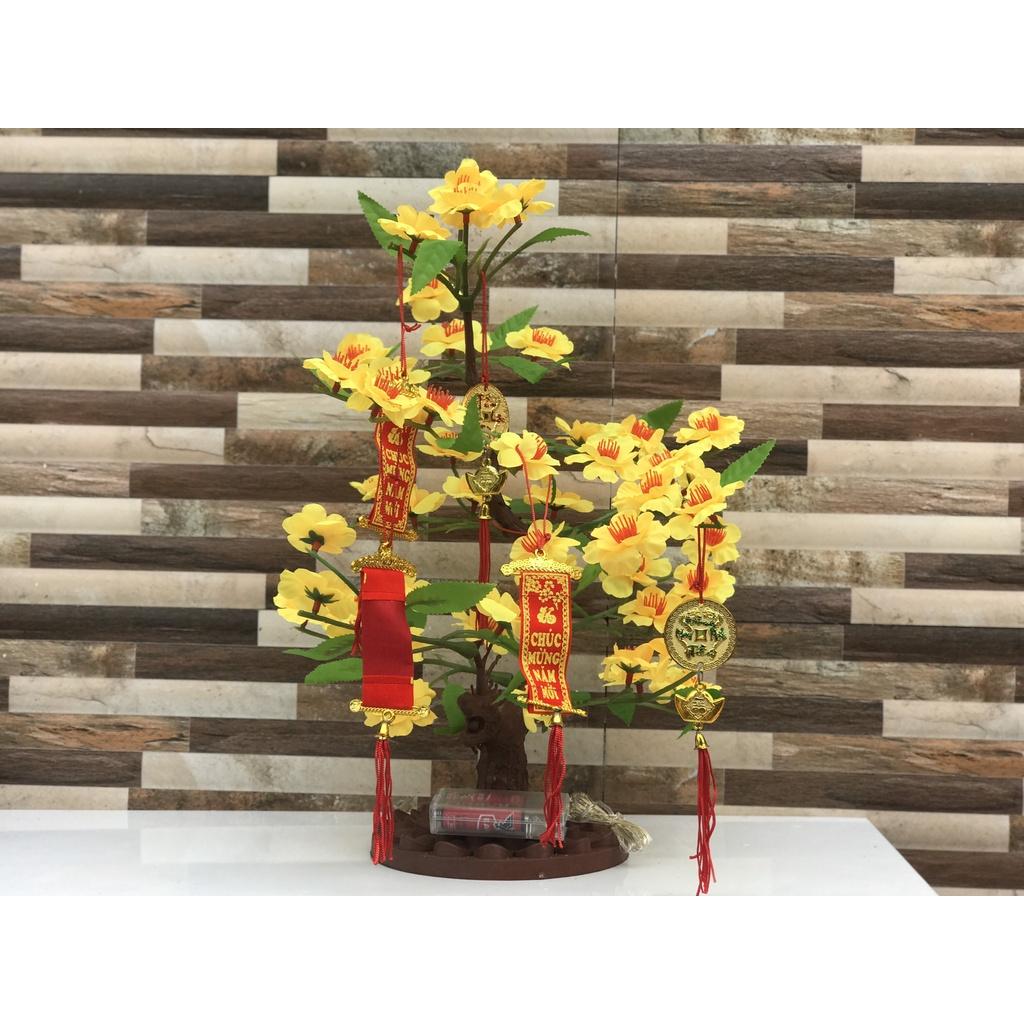 CÂY MAI ĐÀO GIẢ ĐỂ BÀN CỰC XINH - CAO 32CM