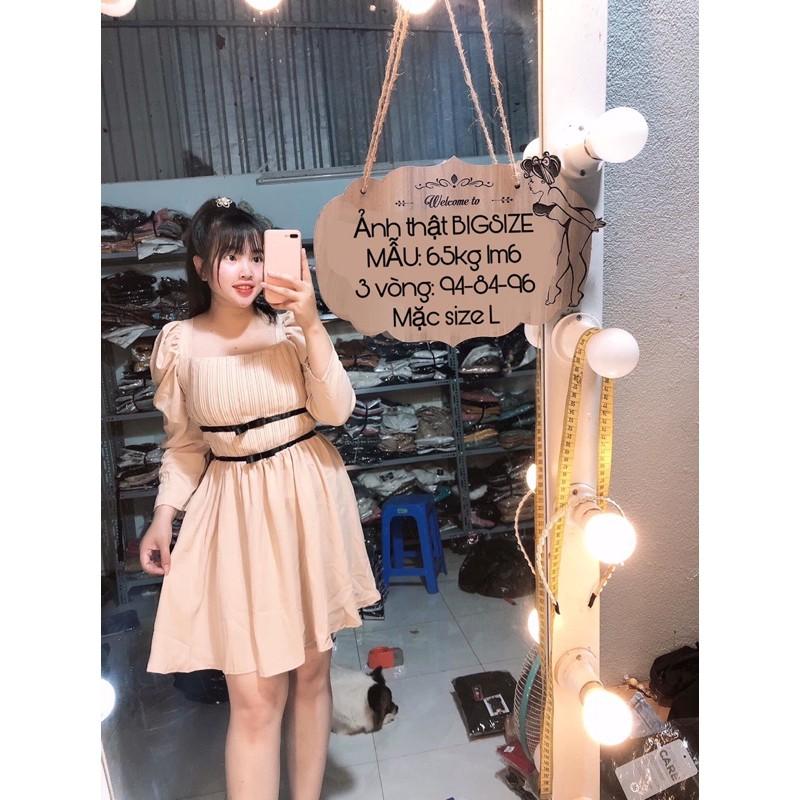 ĐẦM XẾP LI TAY PHỒNG BIGSIZE 55-90kg (có size, ẢNH THẬT