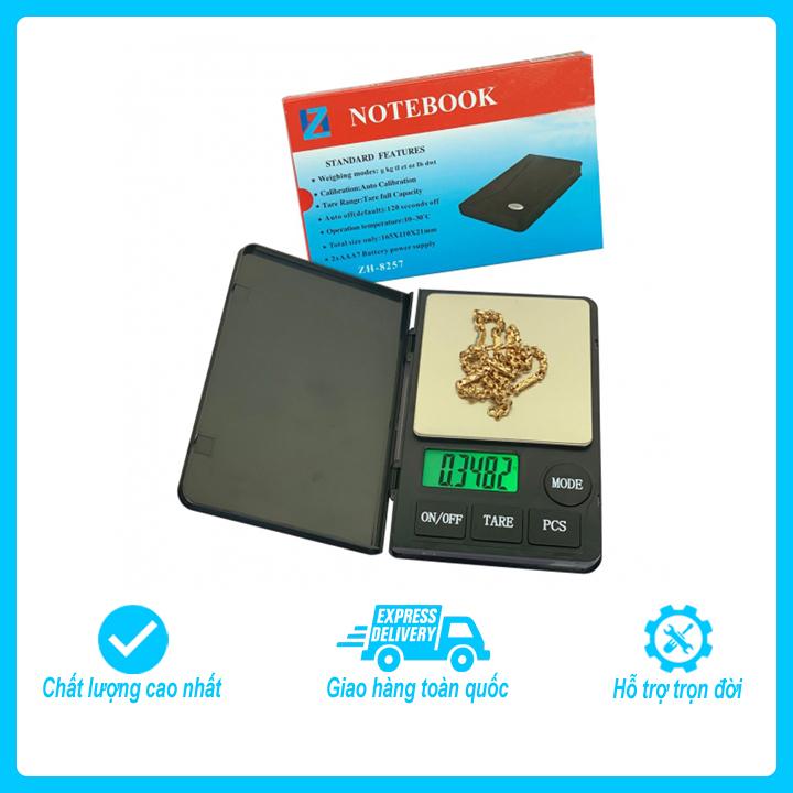 Cân mini bỏ túi điện tử Notebook, Mức cân tối đa 1kg, Độ chia 0.01g, tiện lợi dùng trong học tập, thí nghiệm, cân vàng