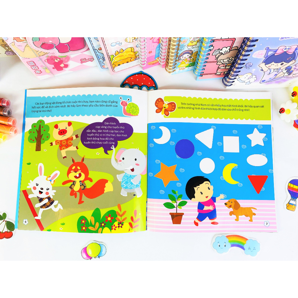 Sách - Combo 3 Quyển Sticker Bóc Dán Thông Minh - Phát triển Chỉ số thông minh IQ 2-6 tuổi - Ndbooks