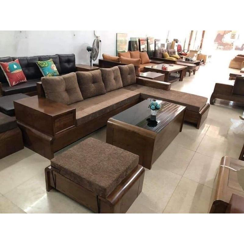 Sofa Gỗ Bộ To Cho Phòng Khách Lớn - Có Đệm