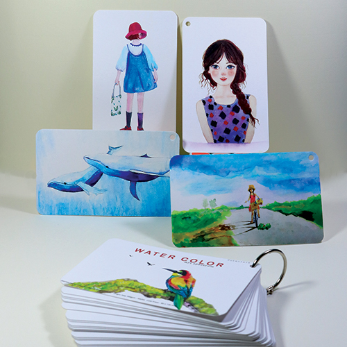 Giấy vẽ màu nước Postcard 40 tờ - vẽ đẹp cả chì và các loại màu nước, giấy dày 300gsm khổ (8 x 13) cm, Green Art