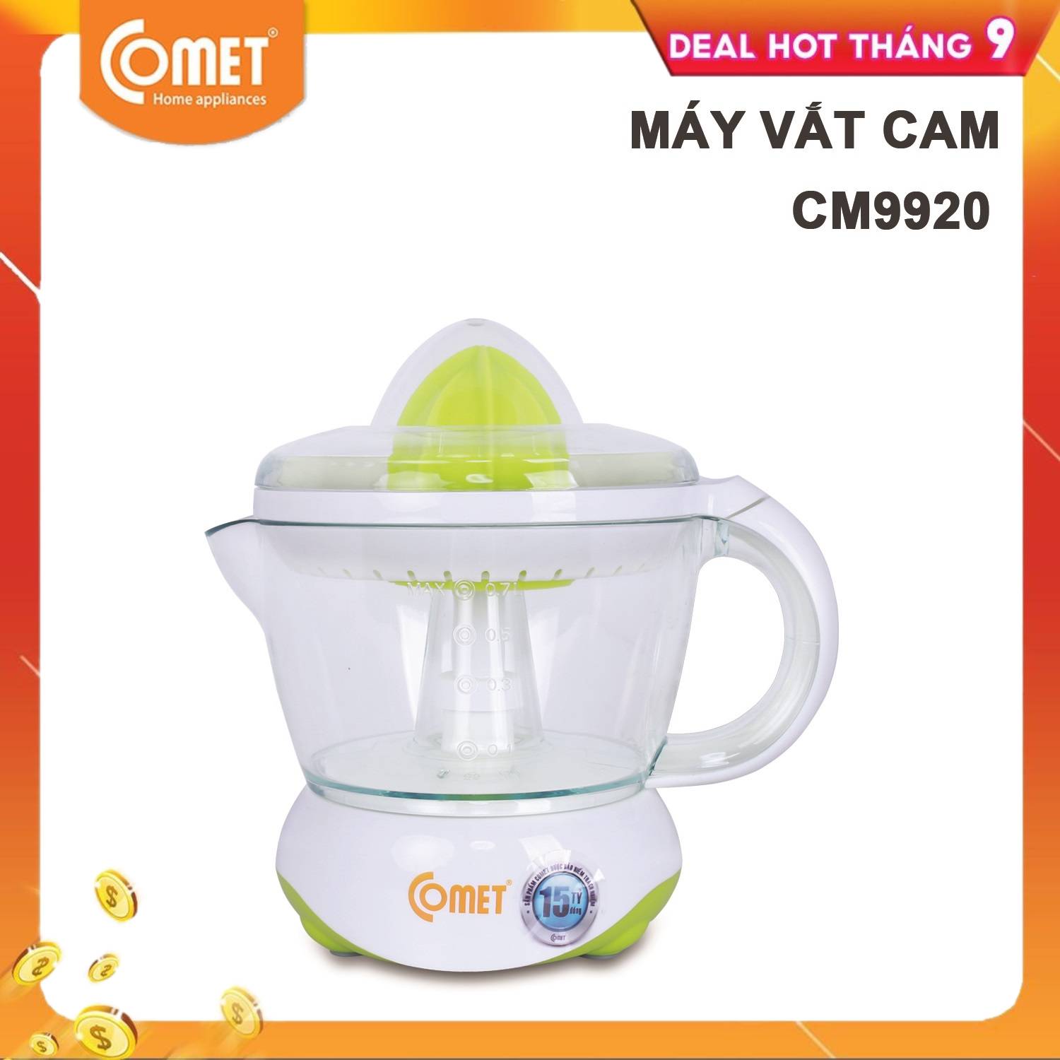 Máy vắt cam 0,7L COMET - CM9920 - Hàng Chính Hãng