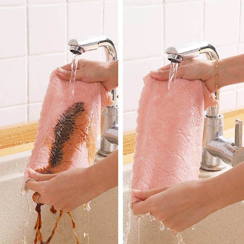 Set 10 khăn lau bếp đa năng, 2 mặt sieu mềm mịn, set khăn lau tiện dụng, siêu sạch thấm hút