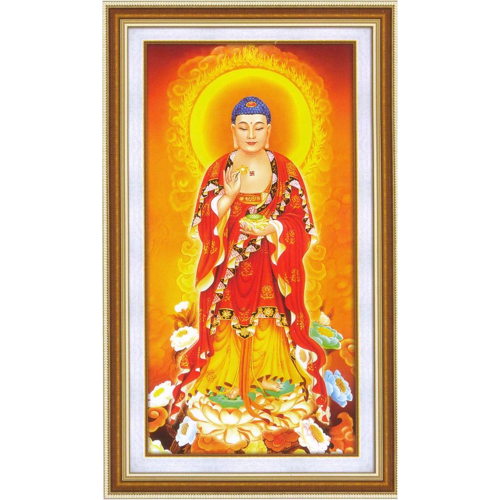 Tranh Đính Đá PHẬT A DI ĐÀ . Kích Thước: 90cm x 50cm