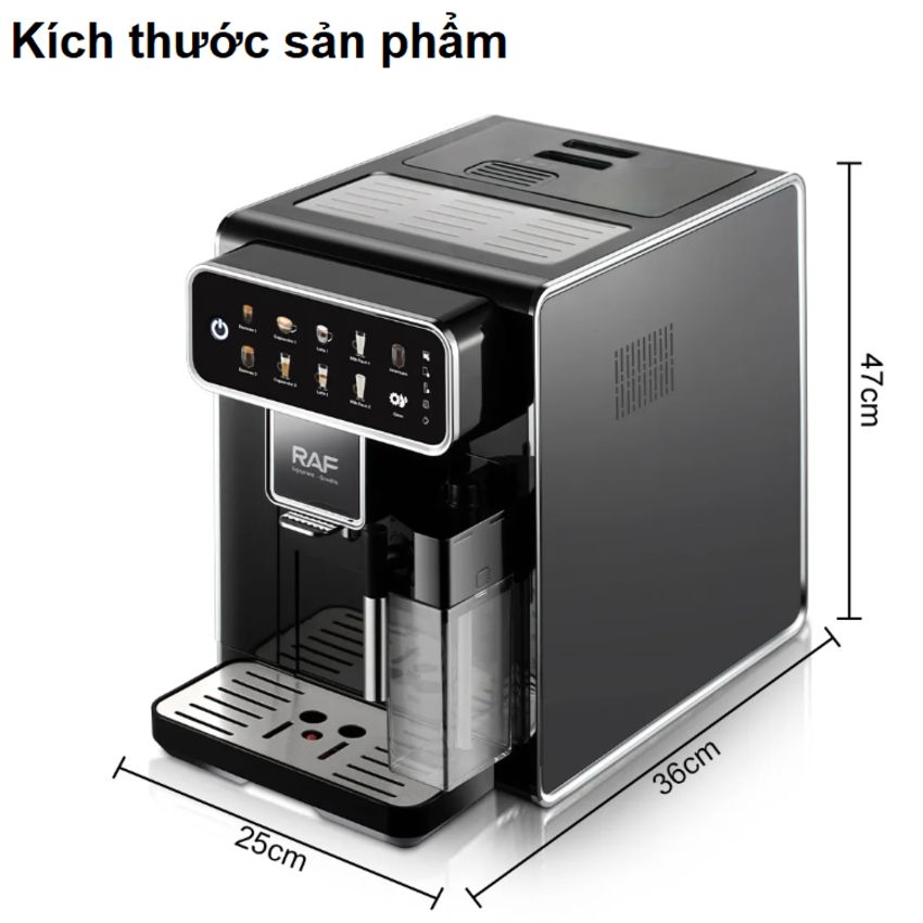 Máy pha cà phê tự động chuyên nghiệp. Thương hiệu Pháp cao cấp RAF - R.118 - HÀNG CHÍNH HÃNG