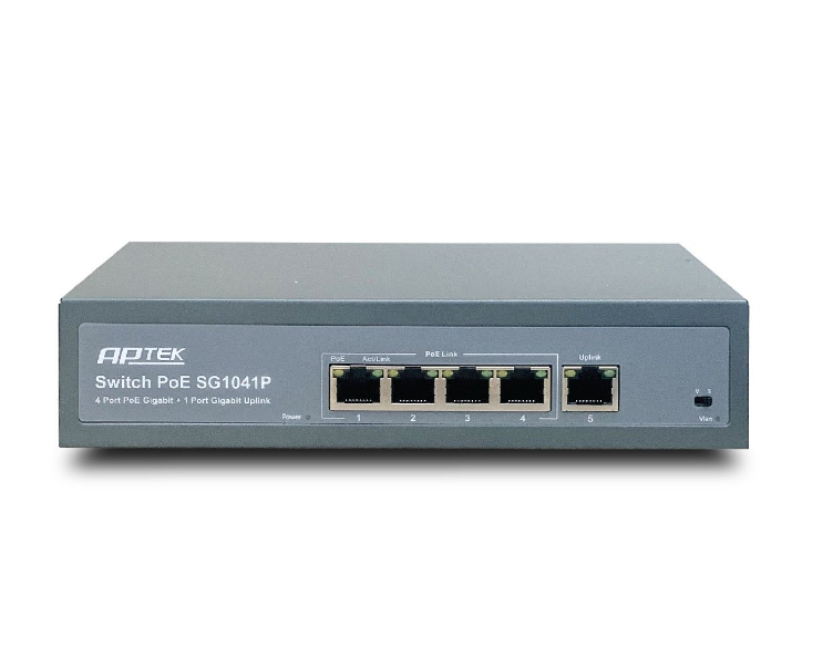 Switch APTEK SG1041P 4 port POE Gigabit - Hàng chính hãng