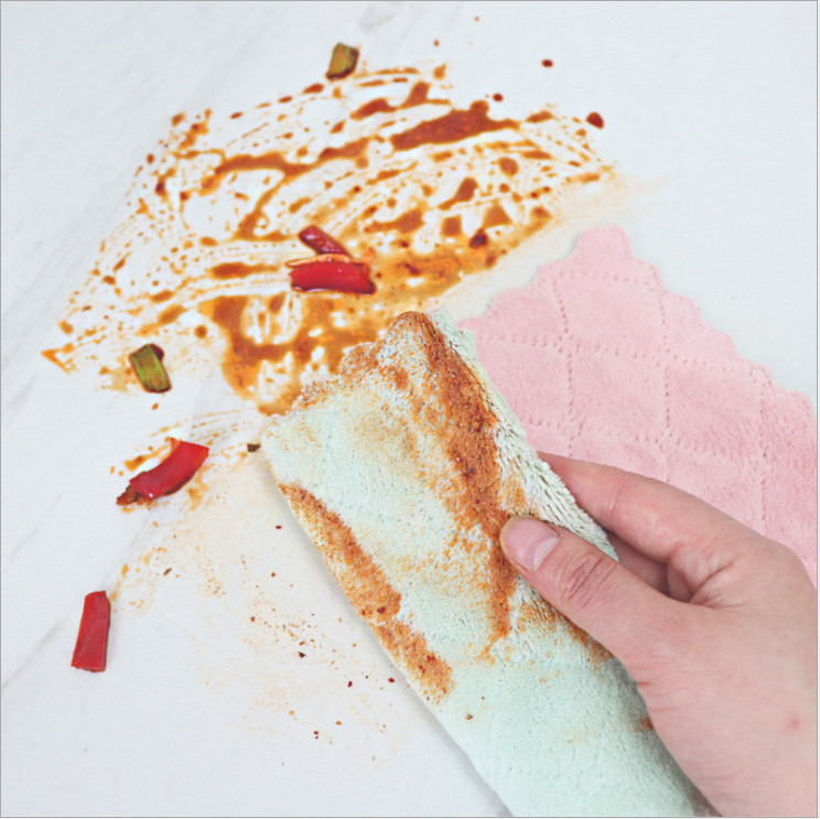 Combo 3 Khăn lau bát đĩa, dụng cụ nhà bếp siêu thấm hút nước, hình chữ nhật không VIỀN - giao màu ngẫu nhiên