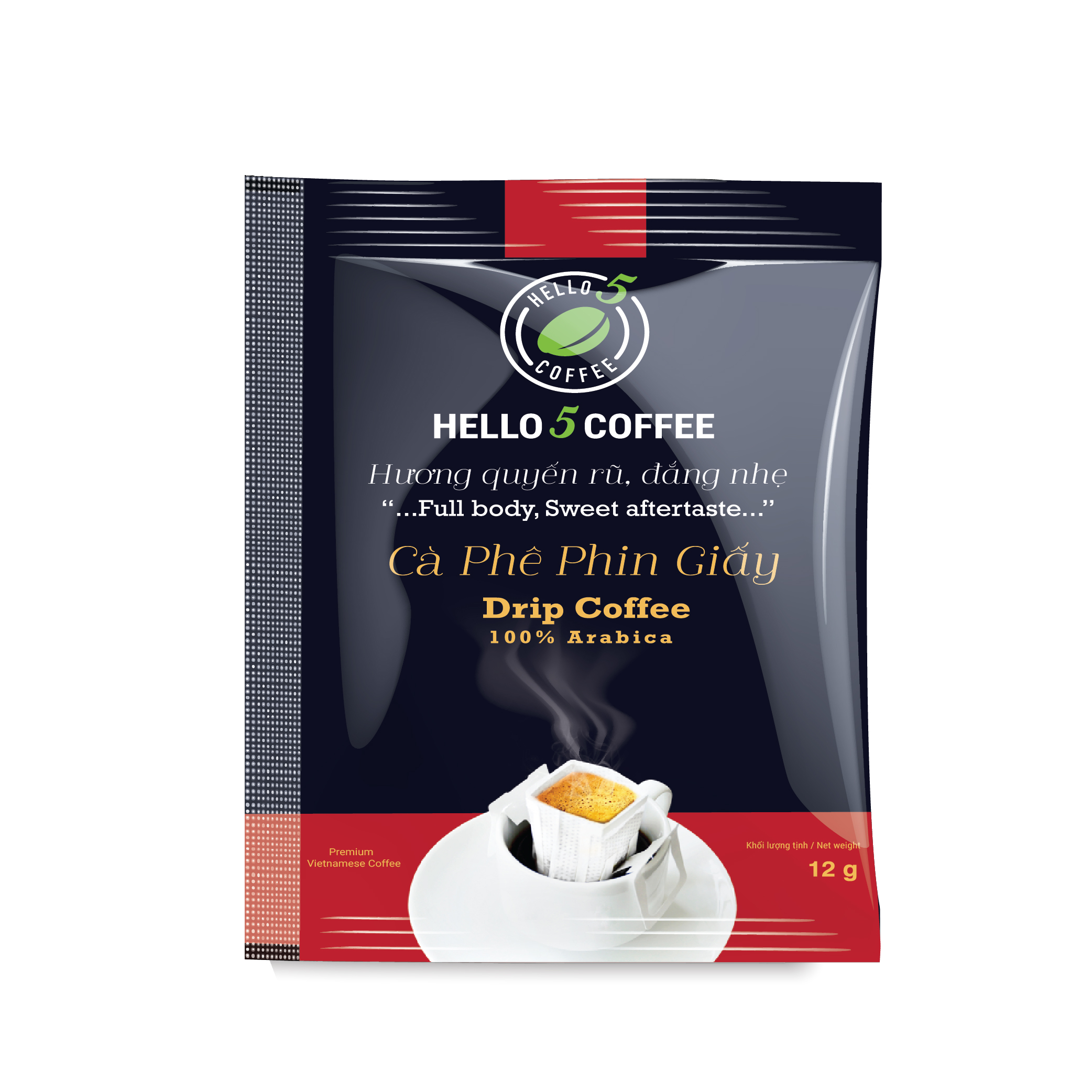 CAFE PHIN GIẤY ODOR GÓI 12 GRAM- HELLO 5 COFFEE