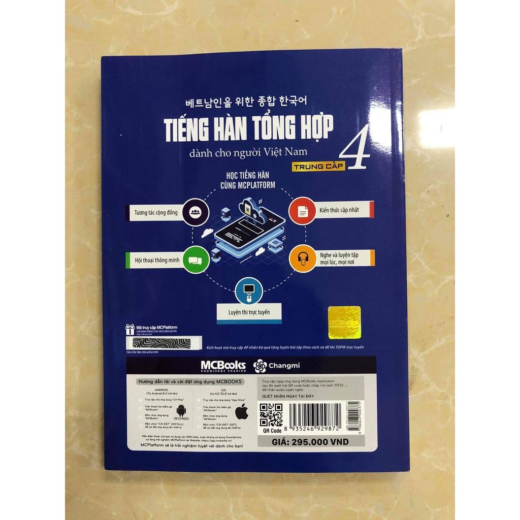 Sách - Giáo Trình Tiếng Hàn Tổng Hợp Trung Cấp 4 Dành Cho Người Việt Nam Phiên Bản Màu