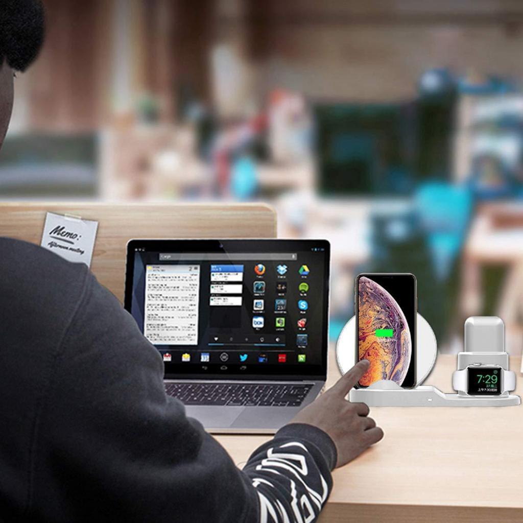 3 In1 10W Wireless Fast Charging Dock Cradle for / Black