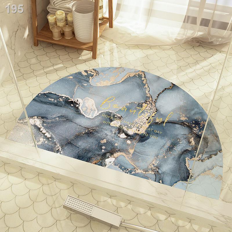 Tấm lót chân phòng tắm bằng tảo cát mềm thảm trải sàn lối vào nhà vệ sinh hình bán nguyệt chống trượt thấm nướ