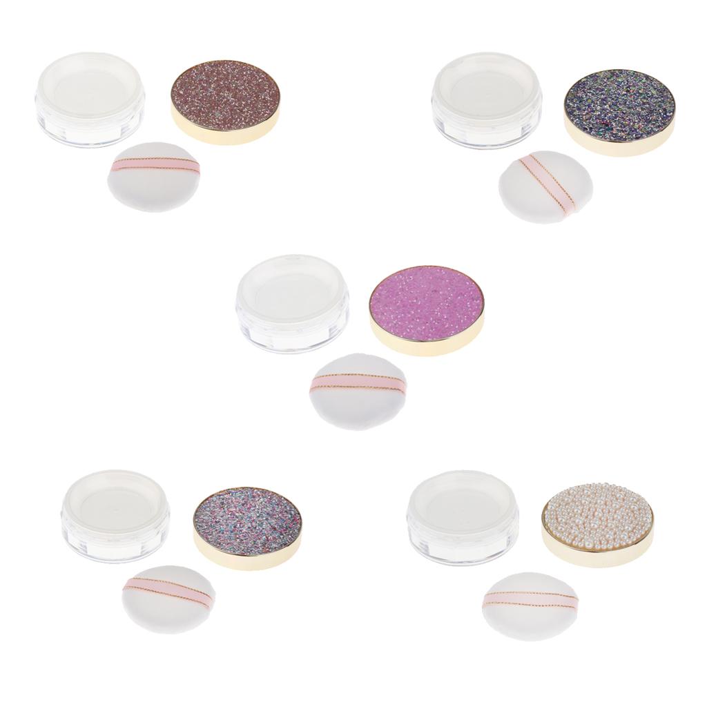 10G Makeup Loose Powder Case Blush Container W/ Mirror&Powder Puff