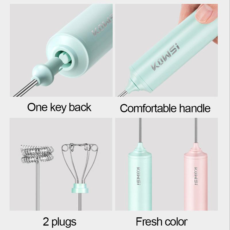 Sạc USB Điện Đánh Trứng Be 4 Tốc Độ Điện Cà Phê Pha Máy Hộ Gia Đình Bình Ủ Sữa Máy Làm Frother Sữa Rửa Mặt Foamer Máy Xay Thực Phẩm