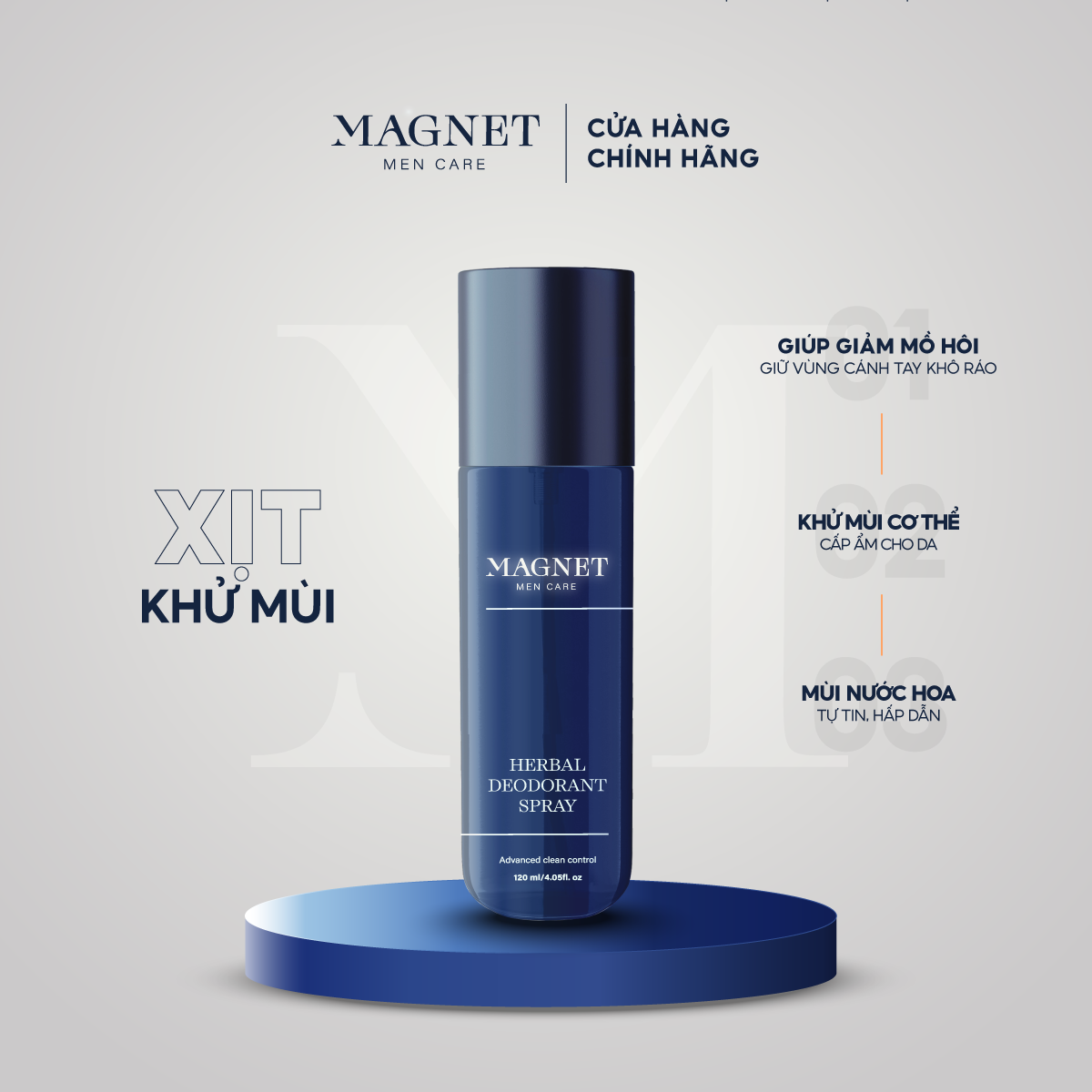 Xịt Khuẩn Khử Mùi Thảo Dược Nam Hương Nước Hoa Cao Cấp Magnet Mencare 120ml Nâng Cao Khả Năng Làm Sạch Và Kháng Khuẩn