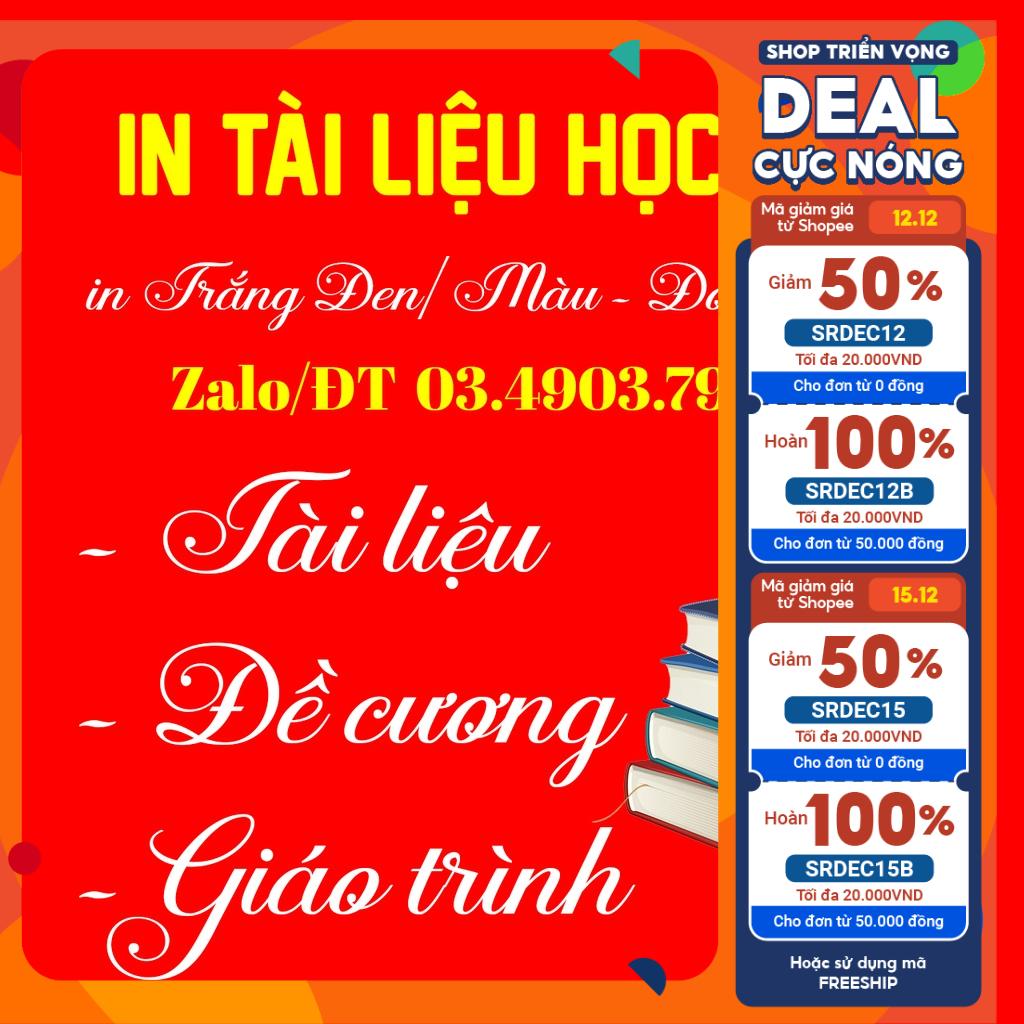 In tài liệu, in đề cương theo yêu cầu