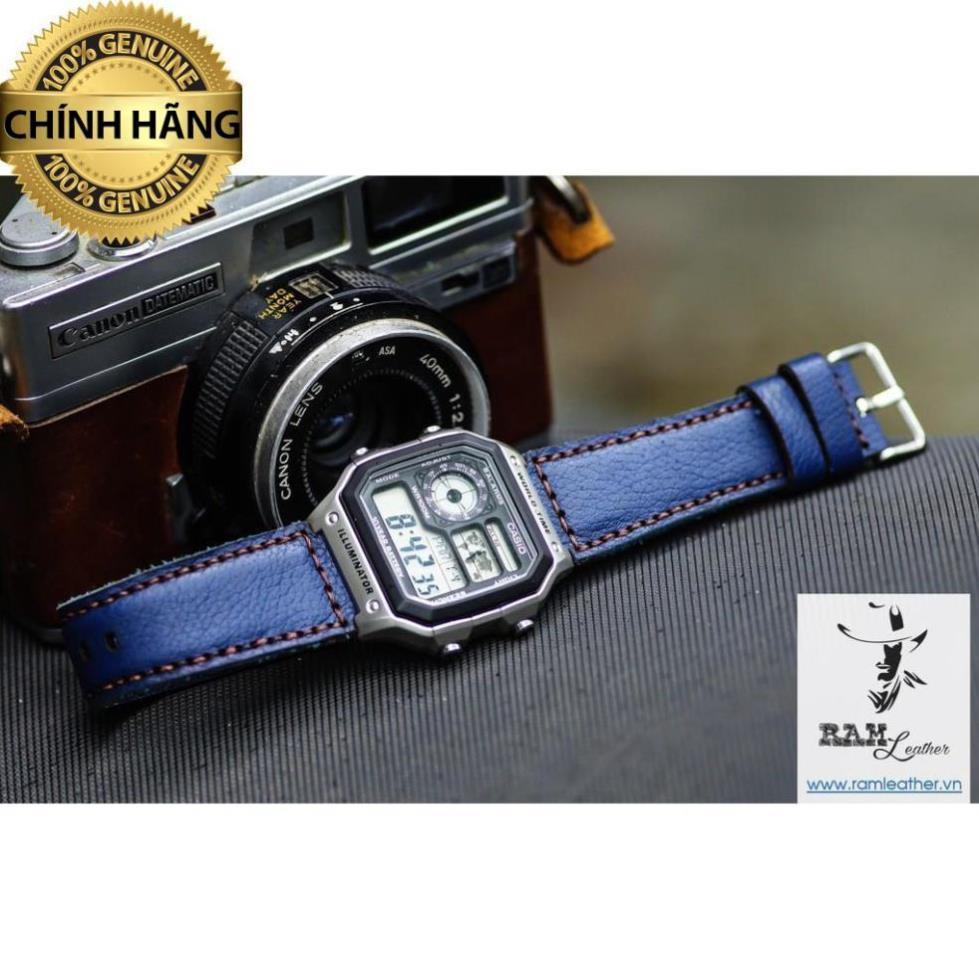 DÂY ĐỒNG HỒ DA BÒ THẬT XANH NAVY – RAM CLASSIC 1958 CHÍNH HÃNG